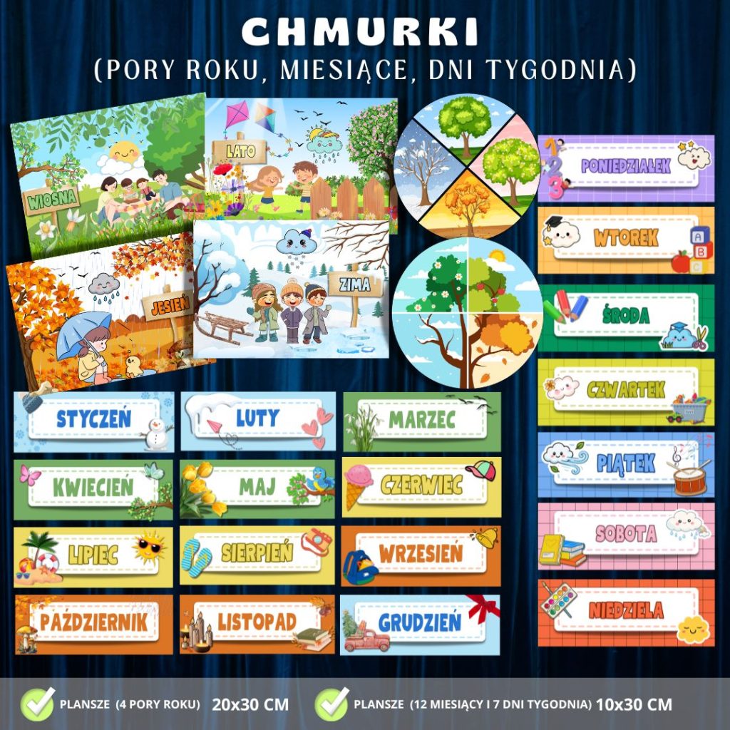 Grupa Chmurki (pory roku, miesiące, dni tygodnia) – 25 plansz (1)