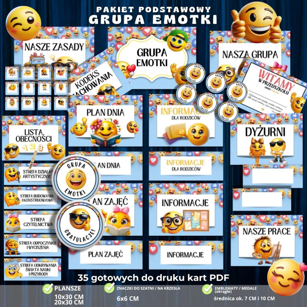 Grupa Emotki – pakiet grupowy na start – zestaw 24 elementów PDF (1)