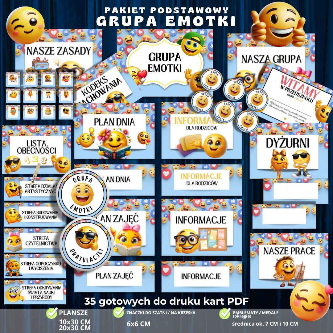 Grupa Emotki – pakiet grupowy na start – zestaw 24 elementów PDF (1)