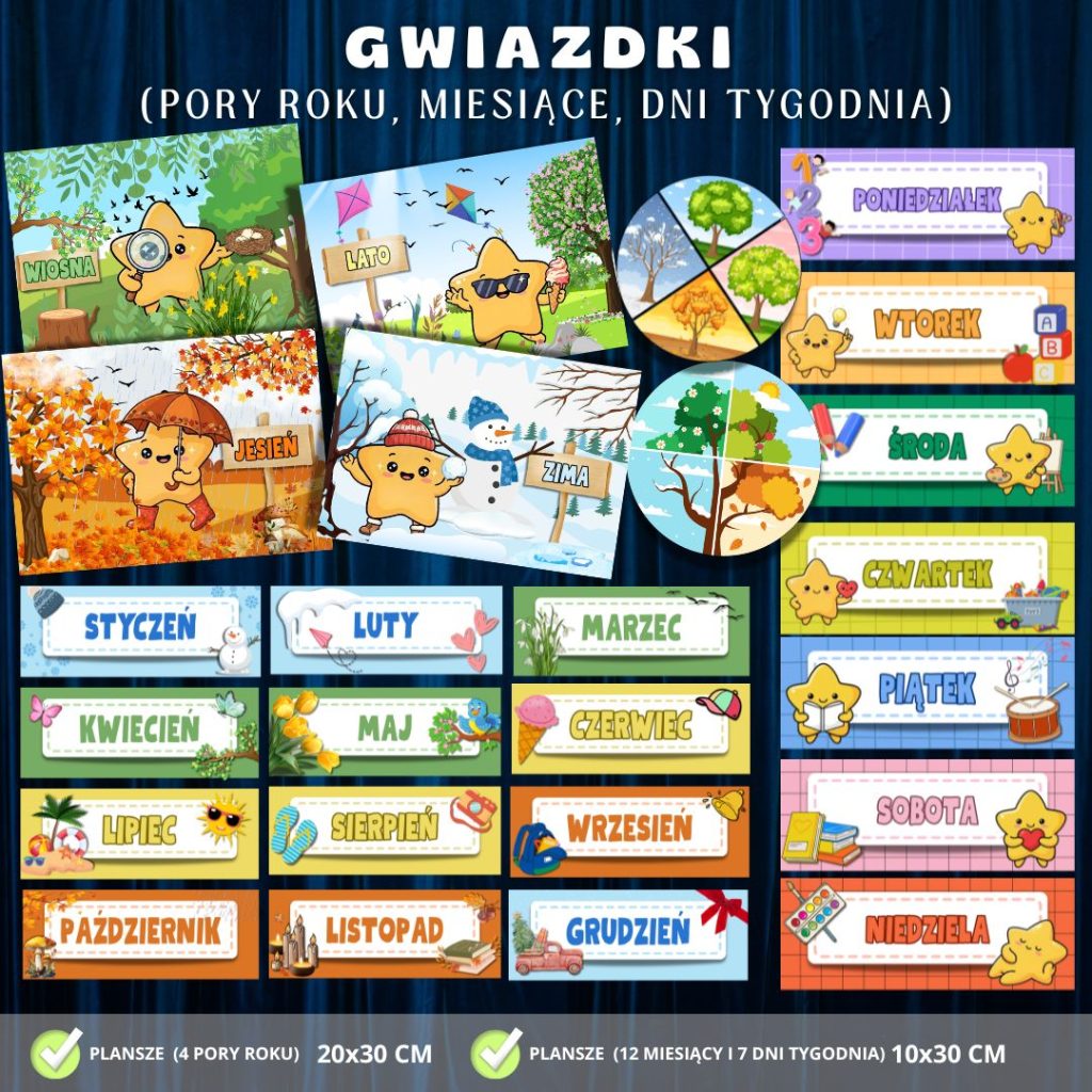 Grupa Gwiazdki (pory roku, miesiące, dni tygodnia) – 25 plansz (3)