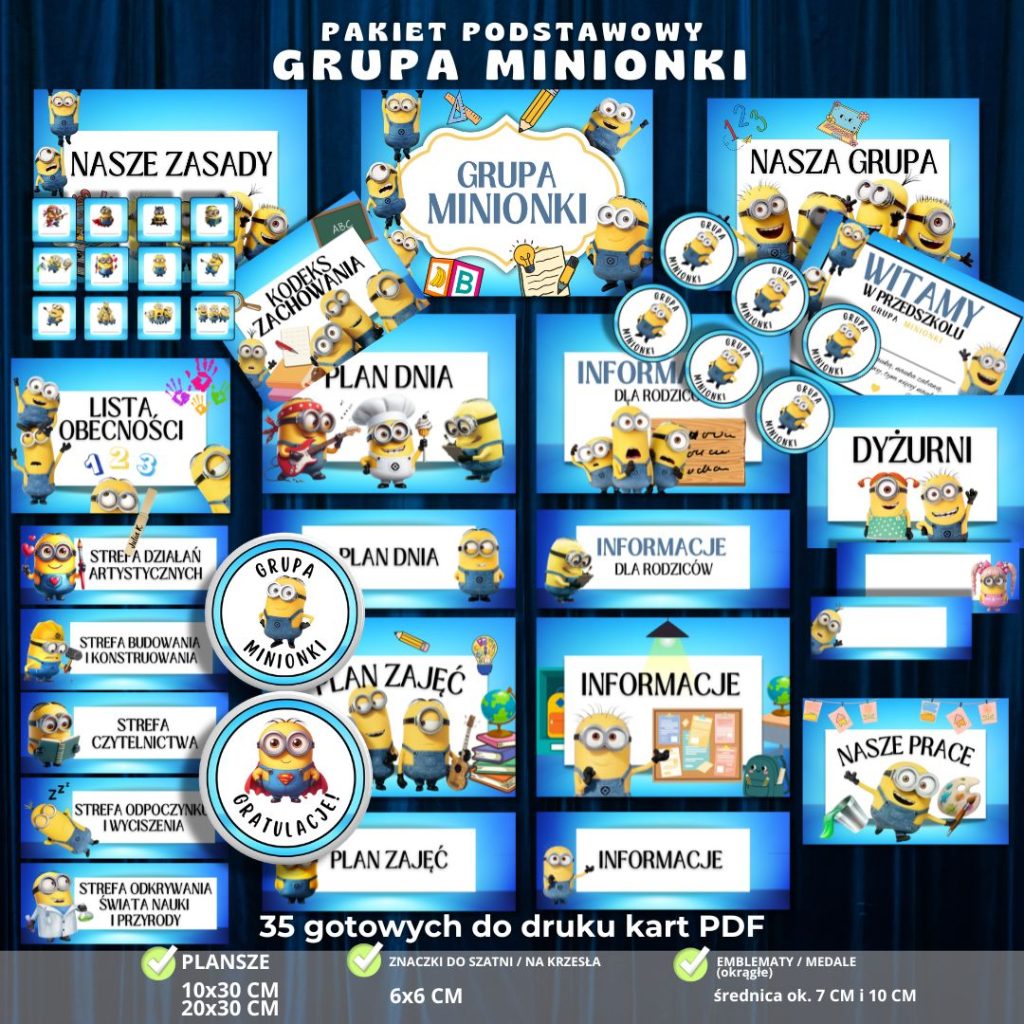 Grupa Minionki – pakiet grupowy na start – zestaw 24 elementów PDF (1)