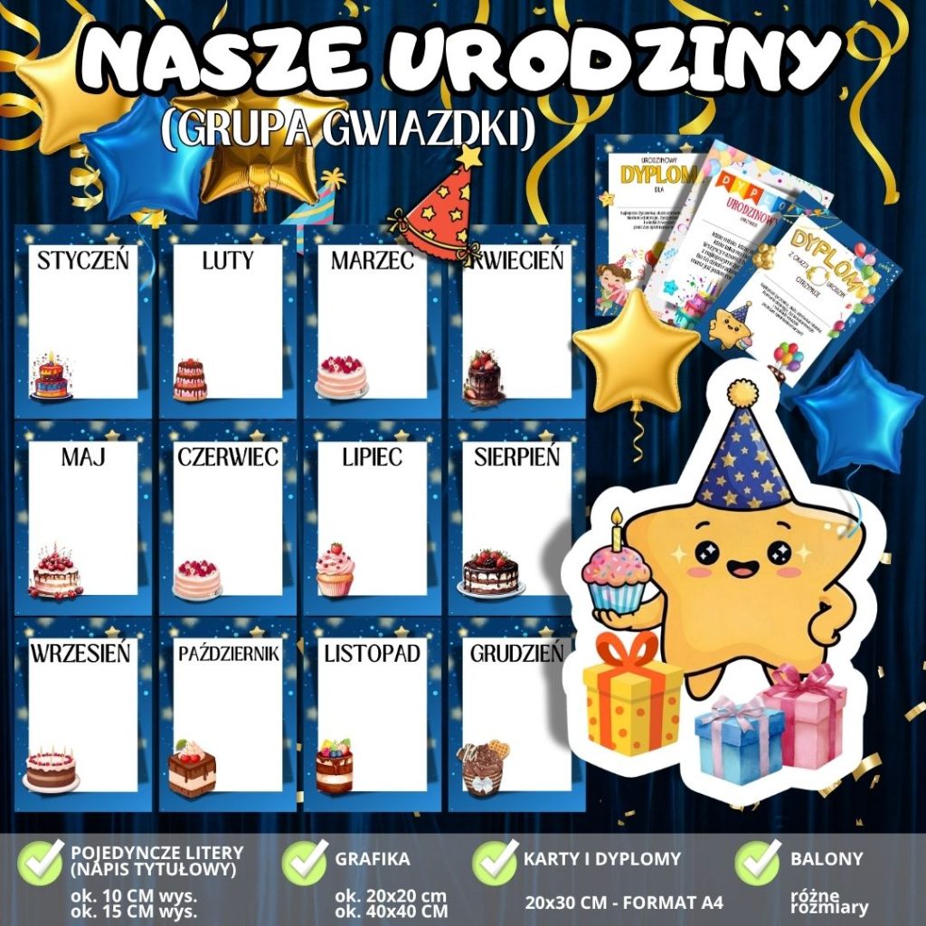 Kalendarz urodzinowy dla grupy “GWIAZDKI” + dodatki! (4)