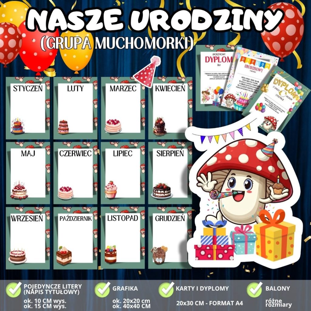 Kalendarz urodzinowy dla grupy “MUCHOMORKI” + dodatki! (3)