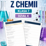 Sprawdzian z CHEMII (klasa 7 dział 4) – Łączenie się atomów. Równania reakcji chemicznych + odpowiedzi