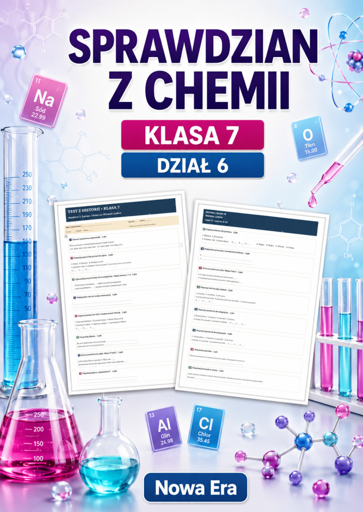 Sprawdzian z CHEMII (klasa 7 dział 6) – Tlenki i wodorotlenki + odpowiedzi