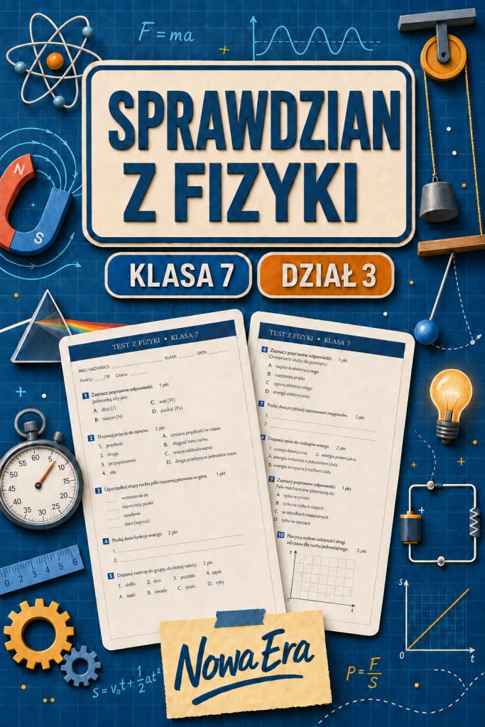 Sprawdzian z FIZYKI (klasa 7 dział 3) – Hydrostatyka i Aerostatyka + odpowiedzi