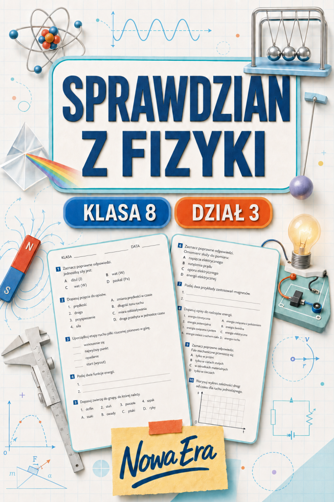 Sprawdzian z FIZYKI (klasa 8 dział 3) – Magnetyzm + odpowiedzi