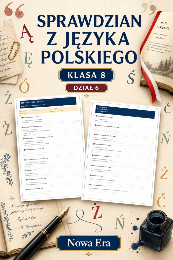 Sprawdzian z języka polskiego PDF (klasa 8 dział 6) – Dostrzec piękno + odpowiedzi