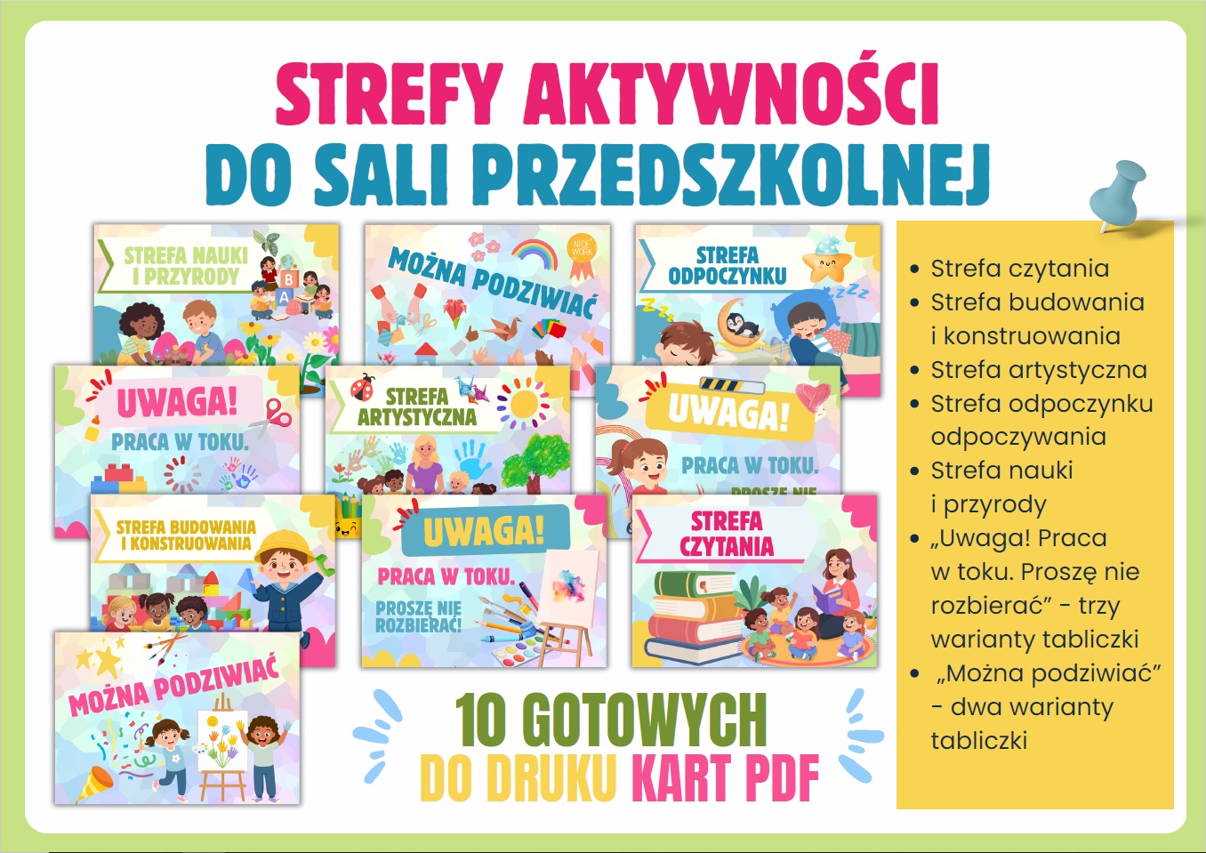 Strefy aktywności w przedszkolu (wersja 4)