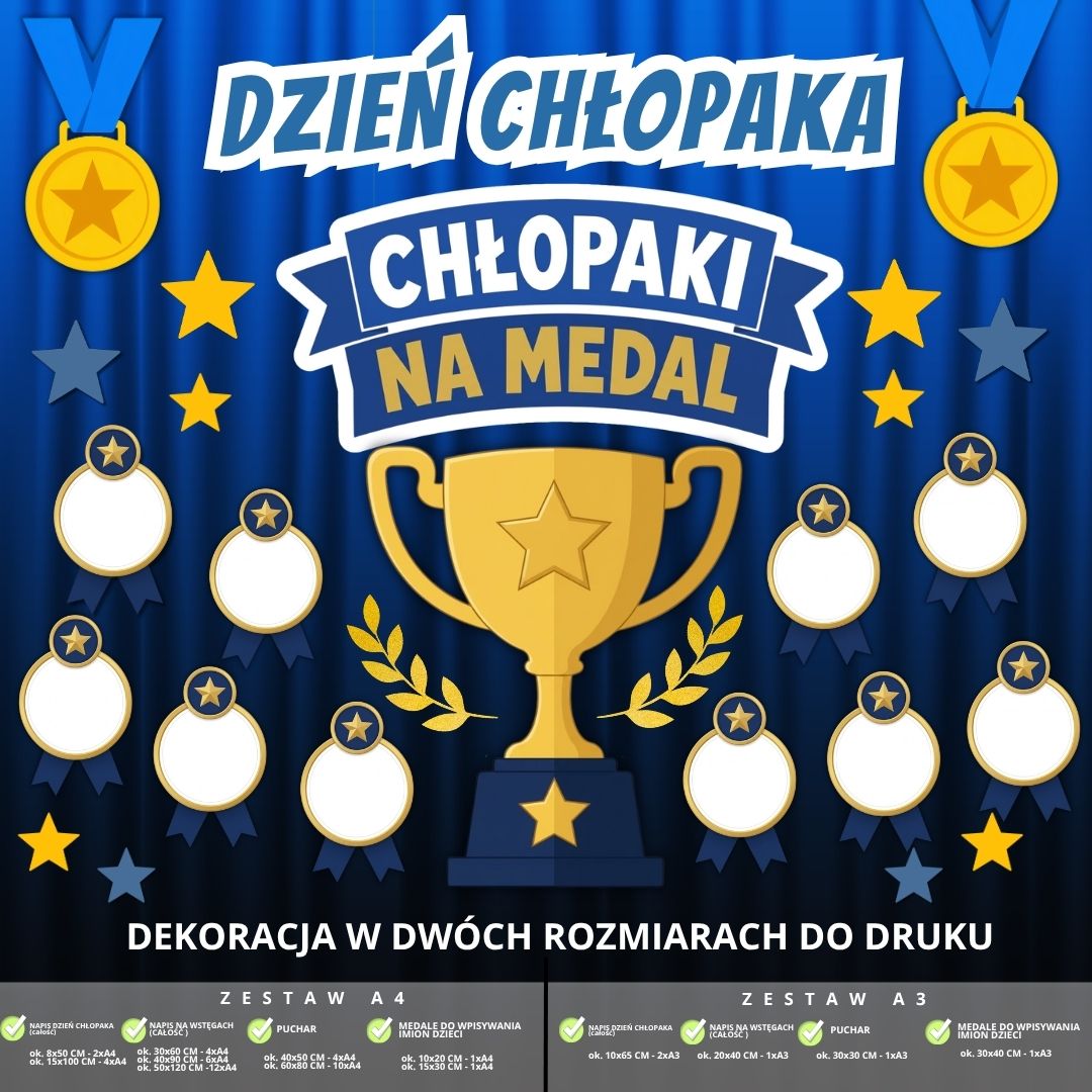 Dekoracja na Dzień Chłopaka - 2 rozmiary (Chłopaki na medal!) (2)