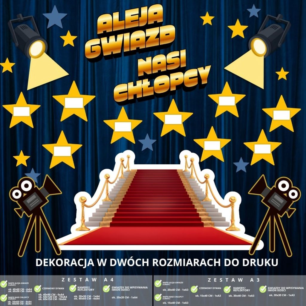 Dekoracja na Dzień Chłopaka – 2 rozmiary (Aleja Gwiazd) (4)