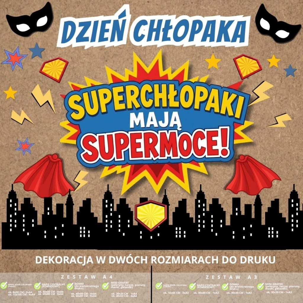 Dekoracja na Dzień Chłopaka – 2 rozmiary (Superchłopaki) (3)