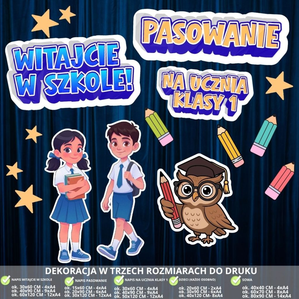 Dekoracja na pasowanie na ucznia klasy 1 (Witajcie w szkole) (3)