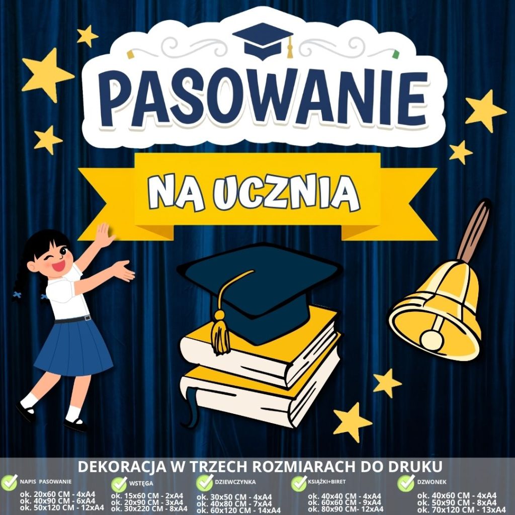 Dekoracja na pasowanie na ucznia klasy 1 (Żółta) (4)