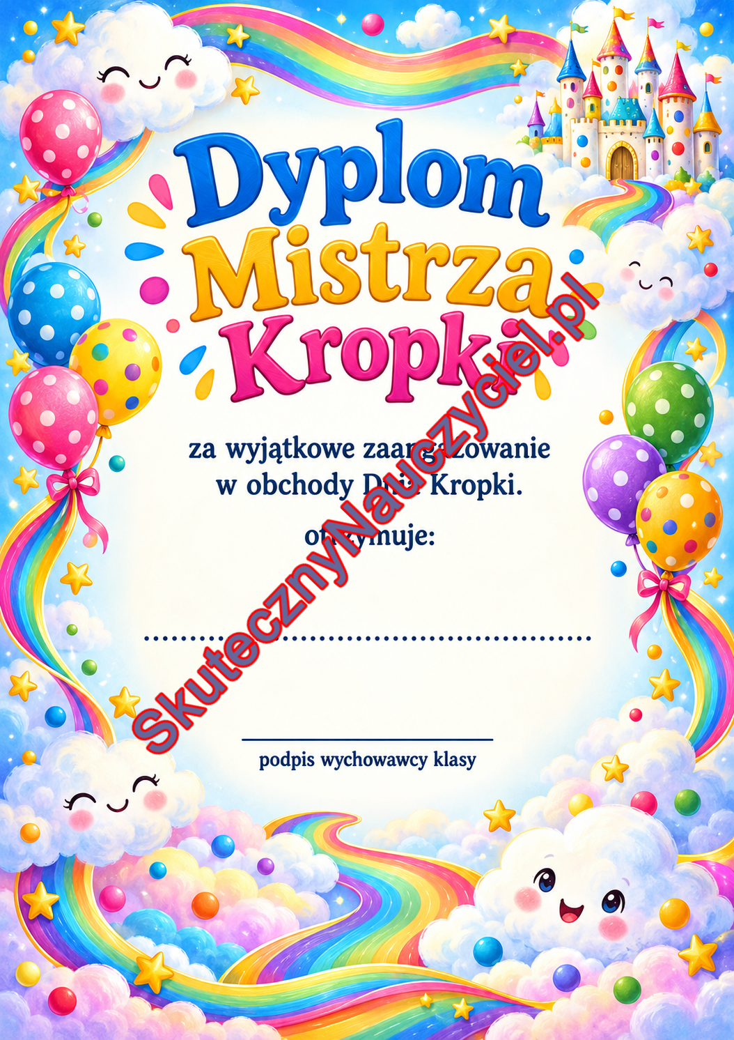 Dyplom na Dzień Kropki – do druku PDF (1)