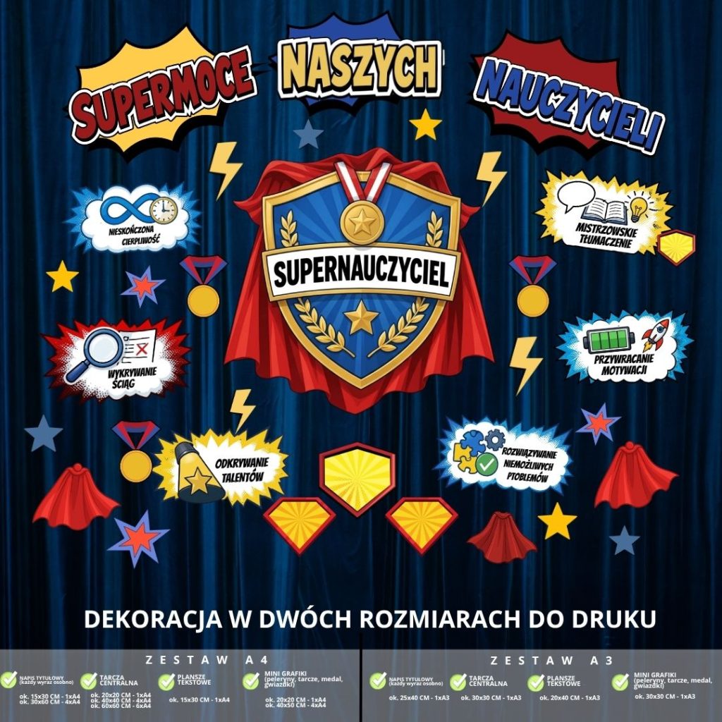 Dzień Edukacji Narodowej – dekoracja w 3 rozmiarach (Supermoce nauczycieli) (4)
