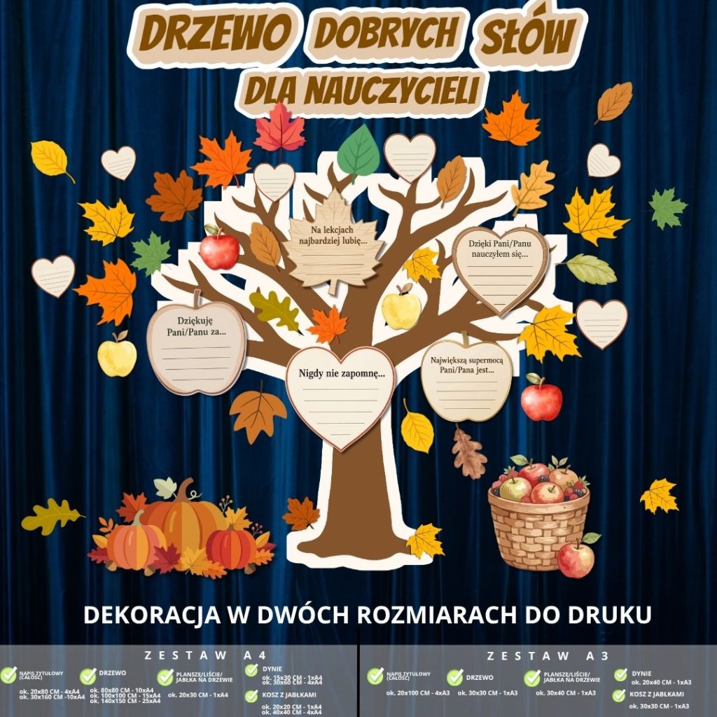 Dzień Edukacji Narodowej – dekoracja w 3 rozmiarach (interaktywne drzewo) (2)