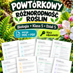 Quiz powtórkowy z biologii – klasa 5, dział 5 „Różnorodność roślin”