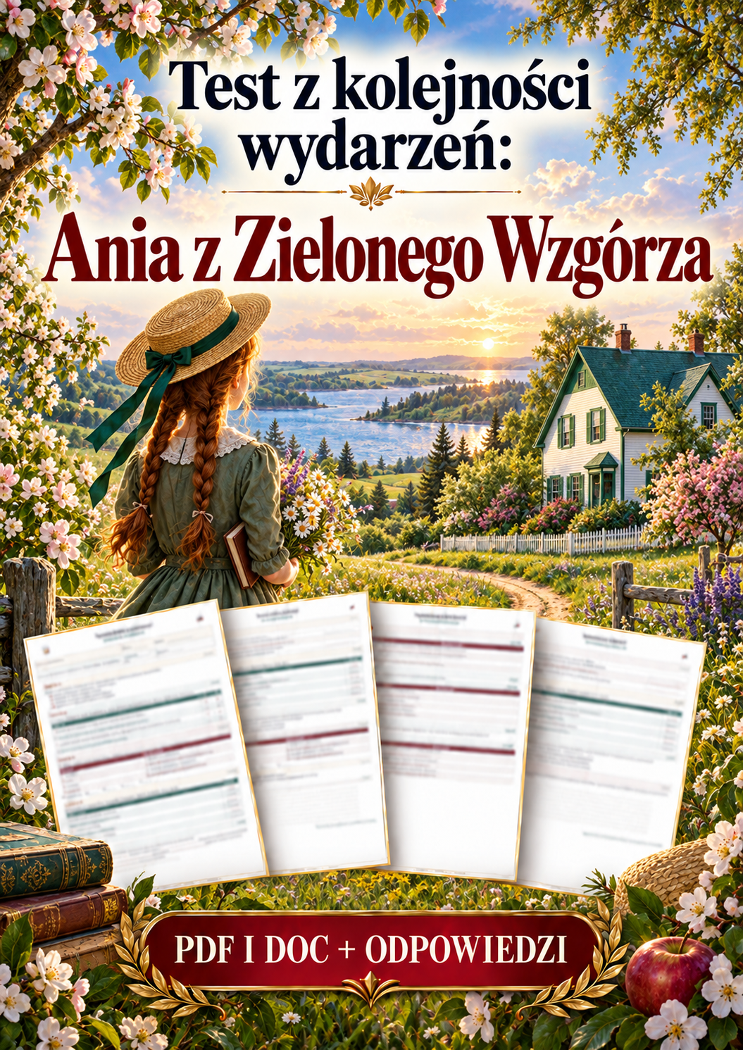 Sprawdzian Ania z Zielonego Wzgórza – kolejność wydarzeń – (DOC + PDF) + odpowiedzi