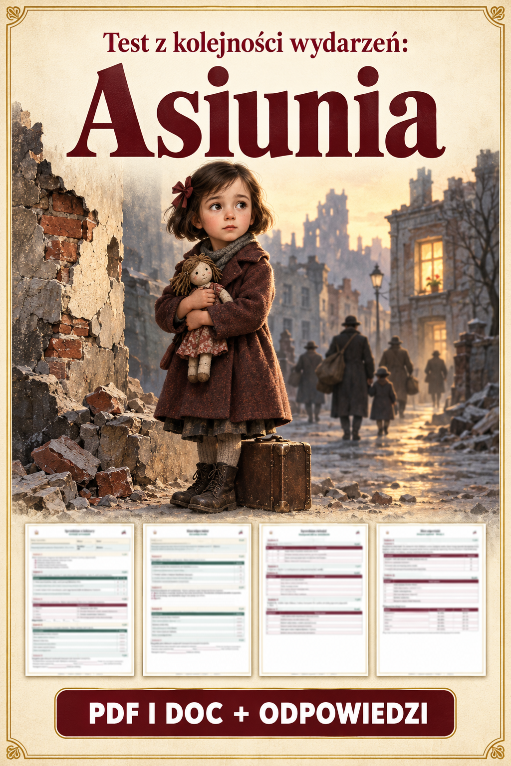 Sprawdzian Asiunia - kolejność wydarzeń - (DOC + PDF) + odpowiedzi