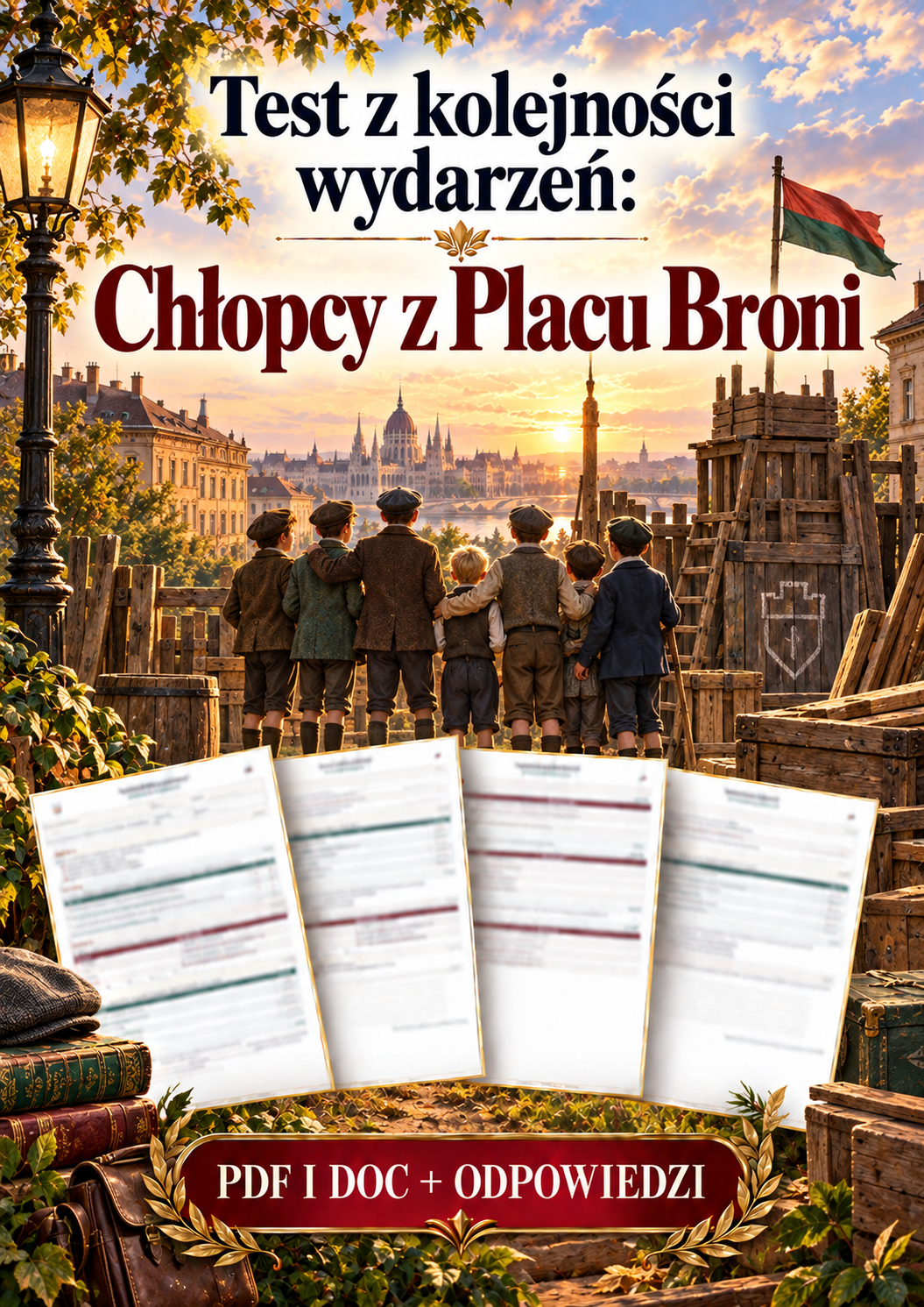 Sprawdzian Chłopcy z Placu Broni – kolejność wydarzeń – (DOC + PDF) + odpowiedzi