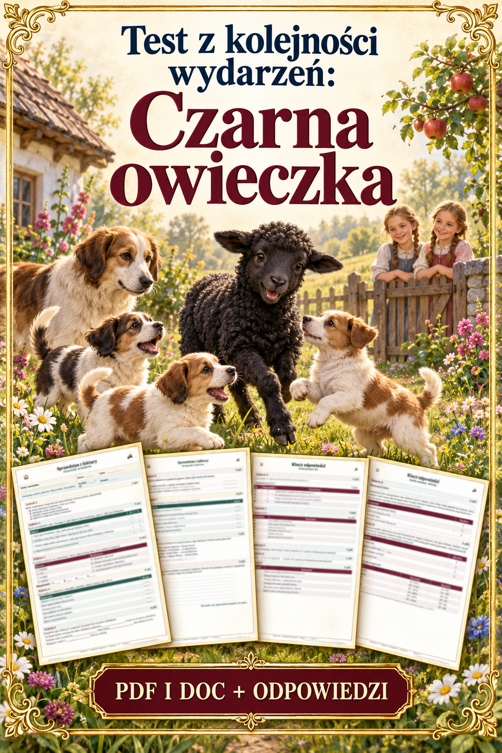 Sprawdzian Czarna owieczka – kolejność wydarzeń – (DOC + PDF) + odpowiedzi