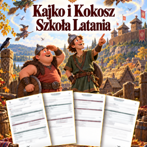 Sprawdzian Kajko i Kokosz Szkoła Latania – kolejność wydarzeń – (DOC + PDF) + odpowiedzi