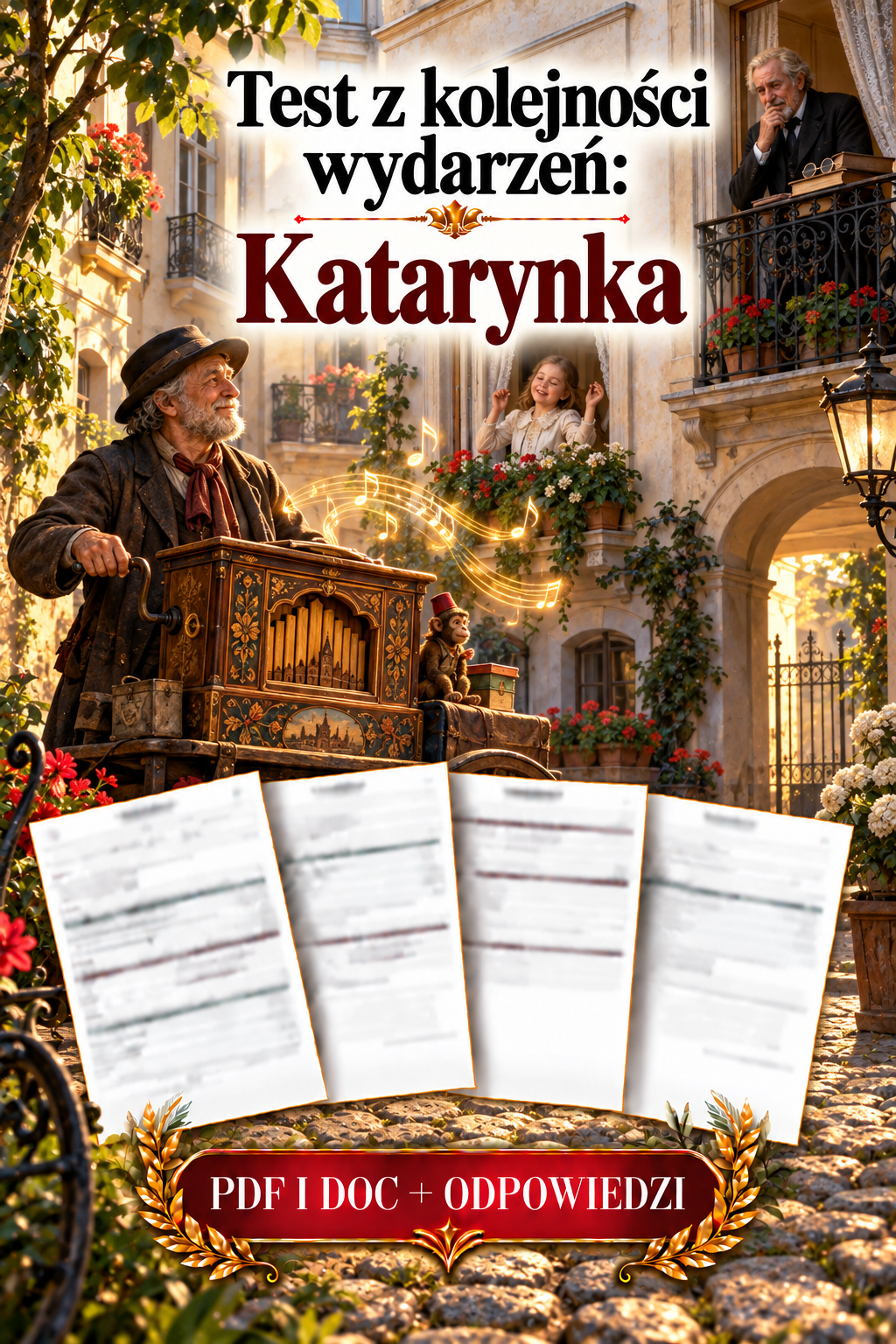 Sprawdzian Katarynka – kolejność wydarzeń – (DOC + PDF) + odpowiedzi