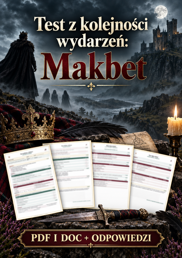 Sprawdzian Makbet – kolejność wydarzeń – (DOC + PDF) + odpowiedzi
