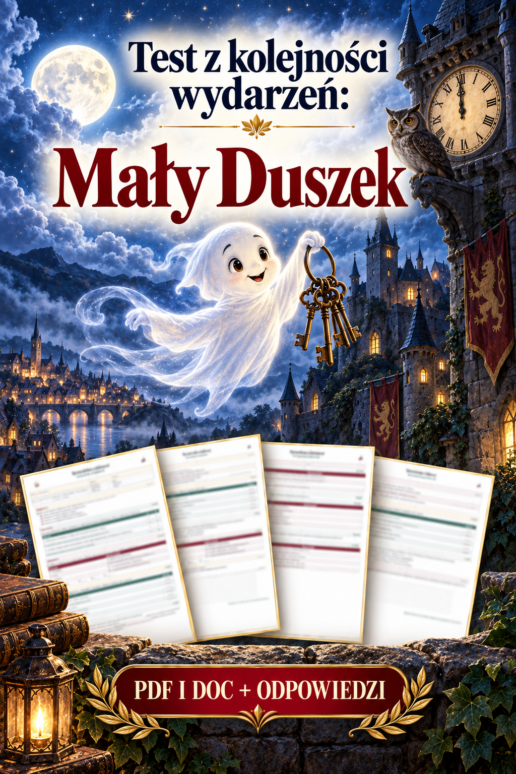 Sprawdzian Mały Duszek – kolejność wydarzeń – (DOC + PDF) + odpowiedzi