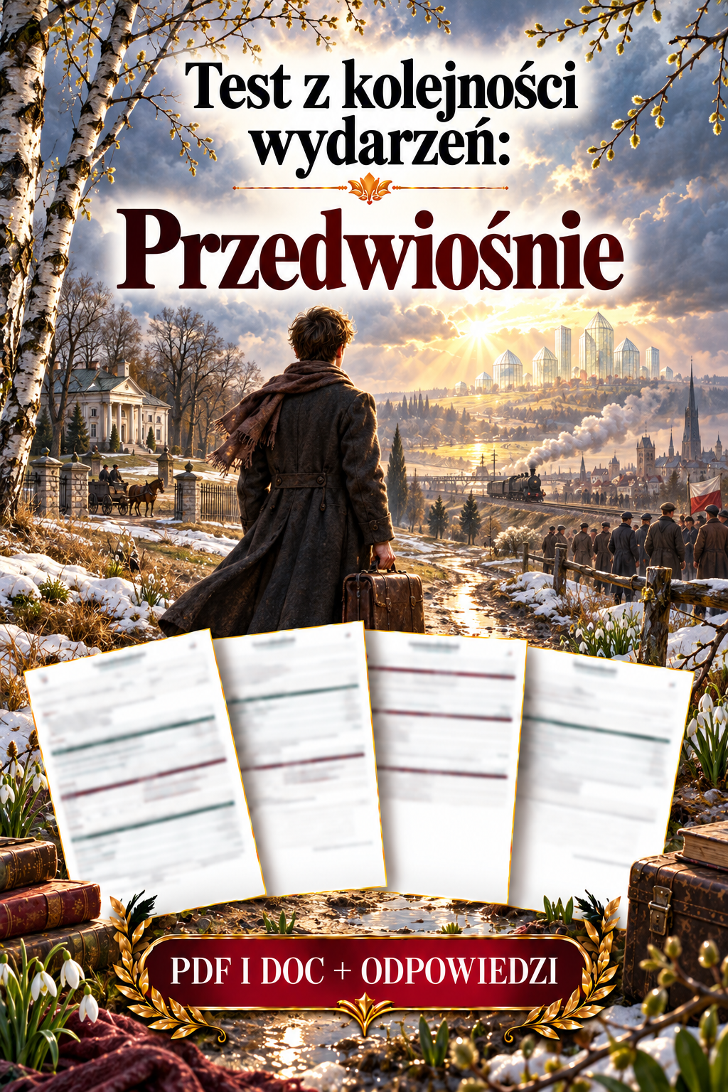 Sprawdzian Przedwiośnie – kolejność wydarzeń – (DOC + PDF) + odpowiedzi
