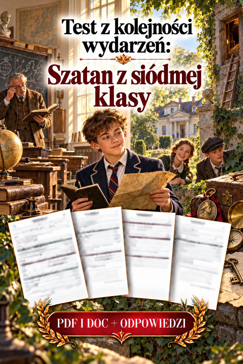 Sprawdzian Szatan z siódmej klasy – kolejność wydarzeń – (DOC + PDF) + odpowiedzi