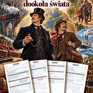 Sprawdzian W 80 dni dookoła świata – kolejność wydarzeń – (DOC + PDF) + odpowiedzi