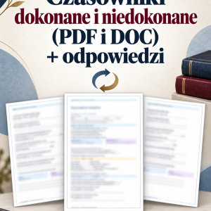 Test Czasowniki dokonane i niedokonane (PDF i DOC) + odpowiedzi