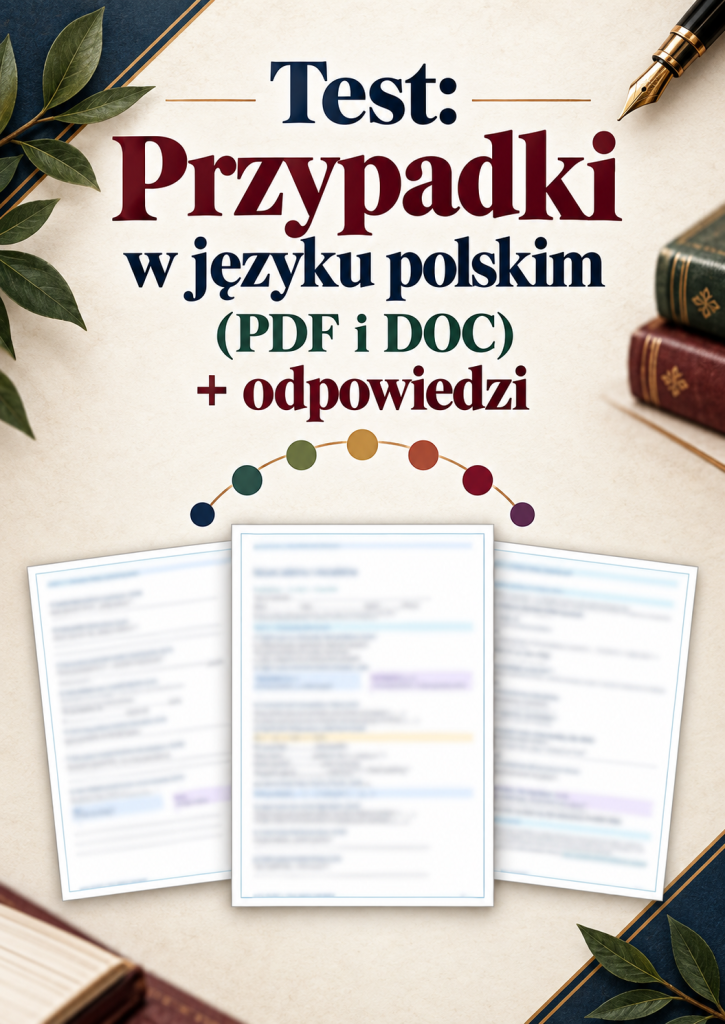 Test Przypadki w języku polskim (PDF i DOC) + odpowiedzi