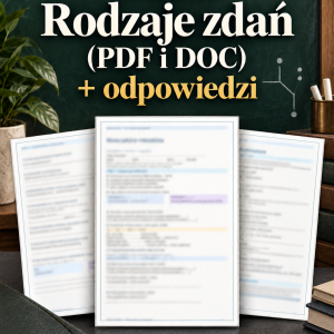 Test Rodzaje zdań (PDF i DOC) + odpowiedzi