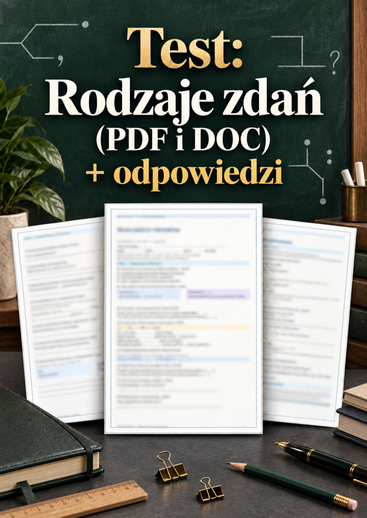 Test Rodzaje zdań (PDF i DOC) + odpowiedzi