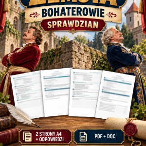 Zemsta – bohaterowie – sprawdzian (2 strony A4) + odpowiedzi