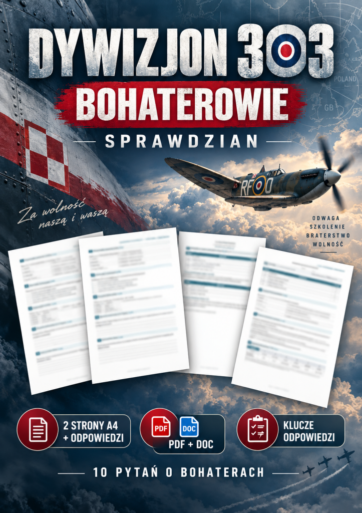 dywizjon-303-bohaterowie-sprawdzian-2-strony-a4-odpowiedzi