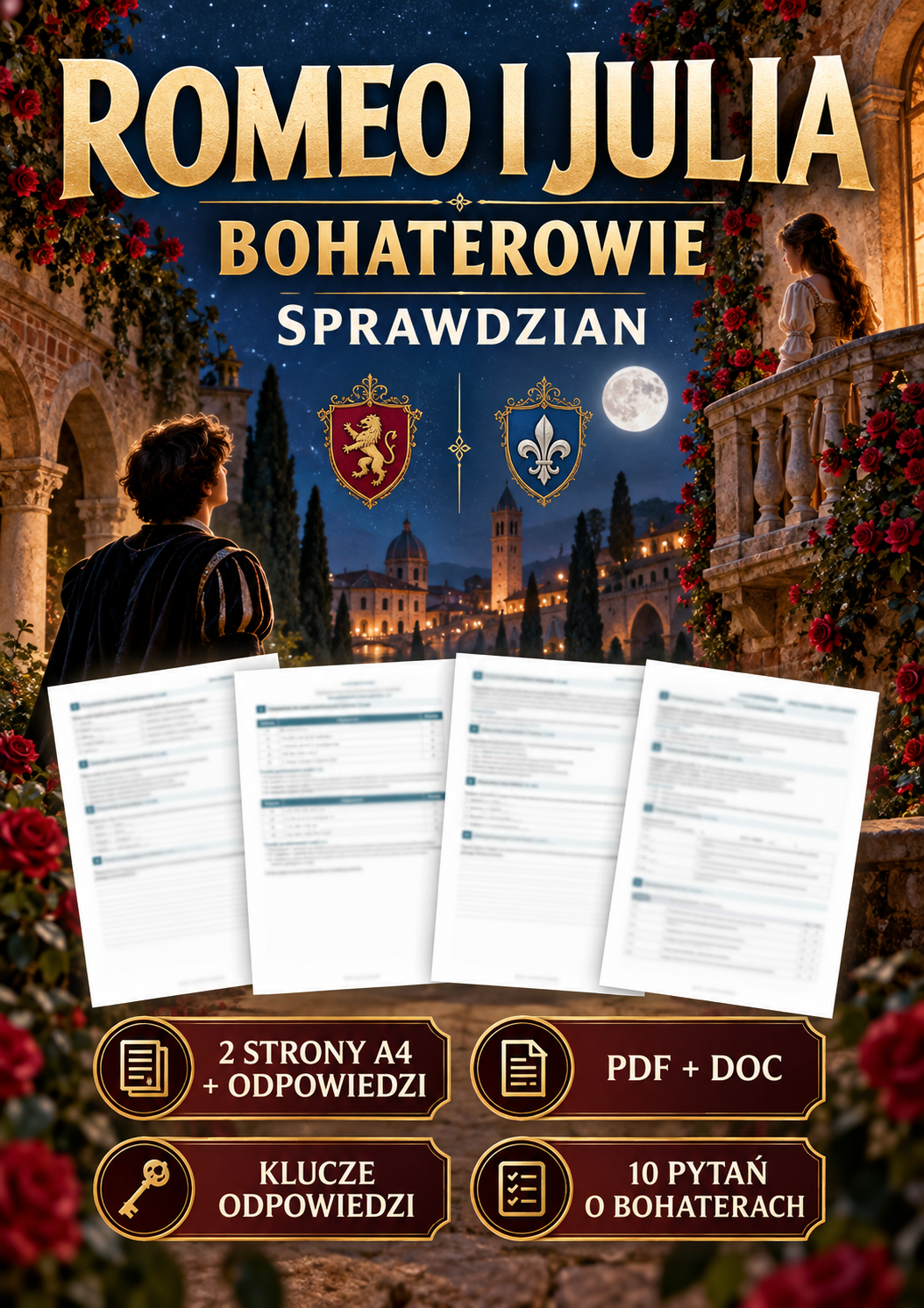 romeo-i-julia-bohaterowie-sprawdzian-2-strony-a4-odpowiedzi