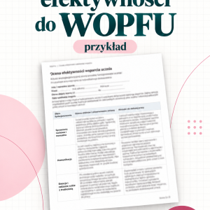 Arkusz oceny efektywności do WOPFU - wzór + wpisy