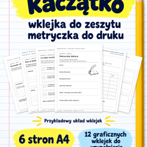 Brzydkie kaczątko – wklejka do zeszytu – metryczka do druku