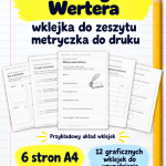Cierpienia młodego Wertera - wklejka do zeszytu - metryczka do druku