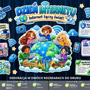 Dekoracja edukacyjna „Dzień Internetu – Internet łączy świat” (do druku) (3)