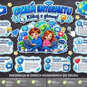 Dekoracja edukacyjna „Dzień Internetu – Klikaj z głową!” (do druku) (1)