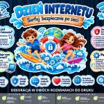 Dekoracja edukacyjna „Dzień Internetu – Serfuj bezpiecznie po sieci” (do druku) (1)