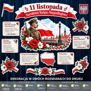 Dekoracja na 11 listopada – 2 rozmiary – do druku (plansze edukacyjne) (1)