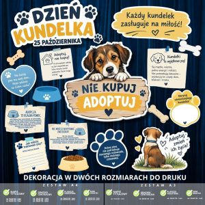 Dekoracja na Dzień Kundelka – 2 rozmiary – do druku (adoptuj) (1)