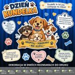 Dekoracja na Dzień Kundelka – 2 rozmiary – do druku (pieski) (2)