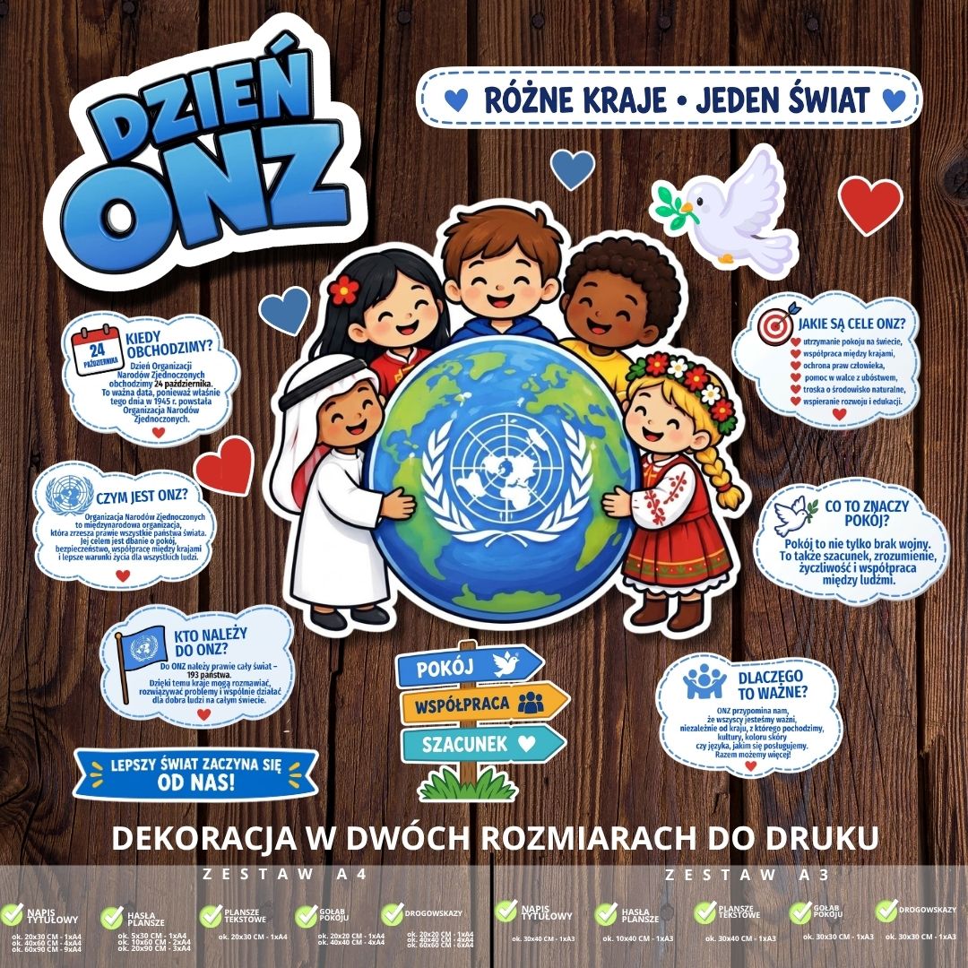 Dekoracja na Dzień Organizacji Narodów Zjednoczonych – 2 rozmiary (różne kraje) (1)